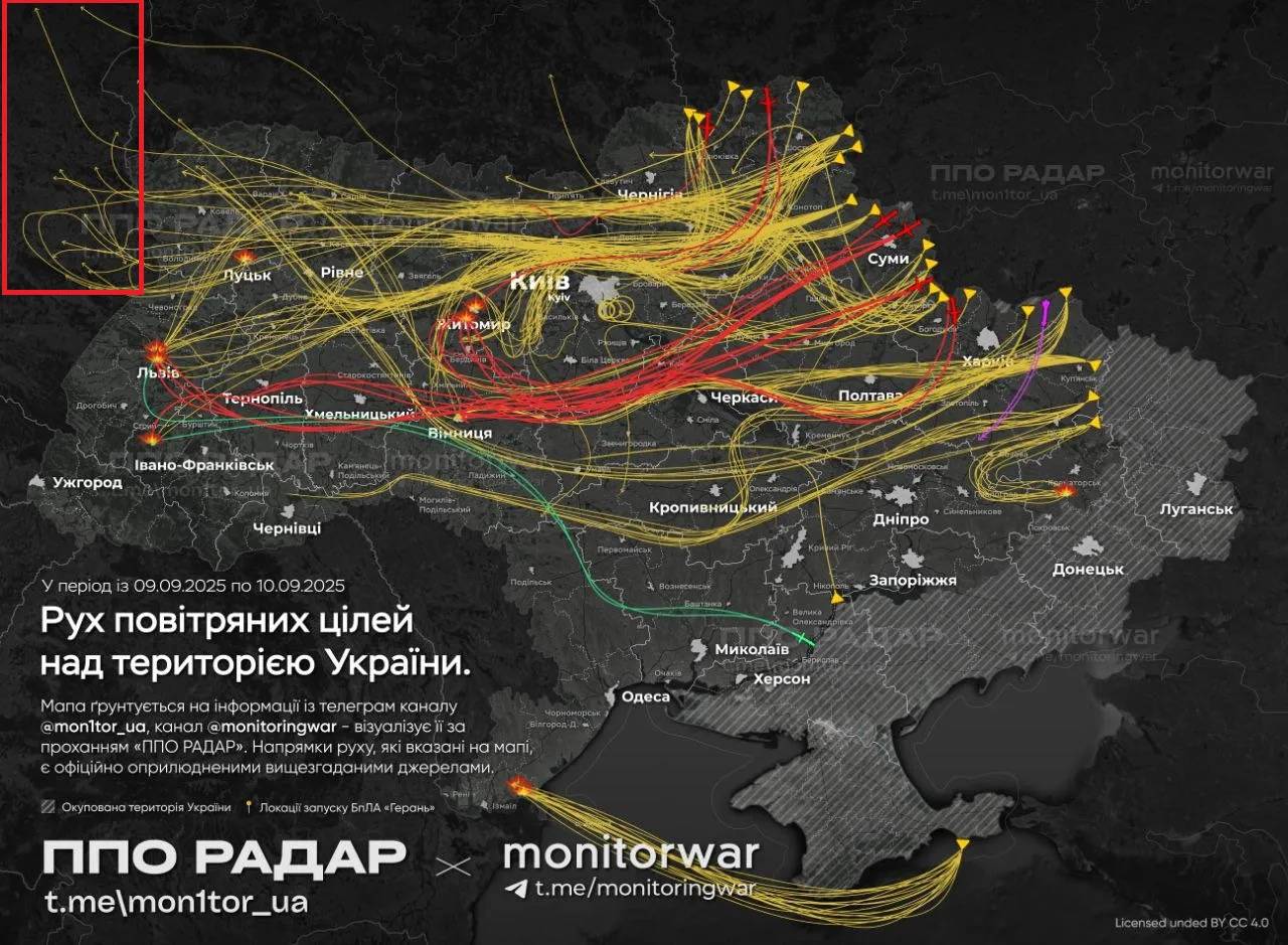 Картата на атаките срещу Украйна снощи